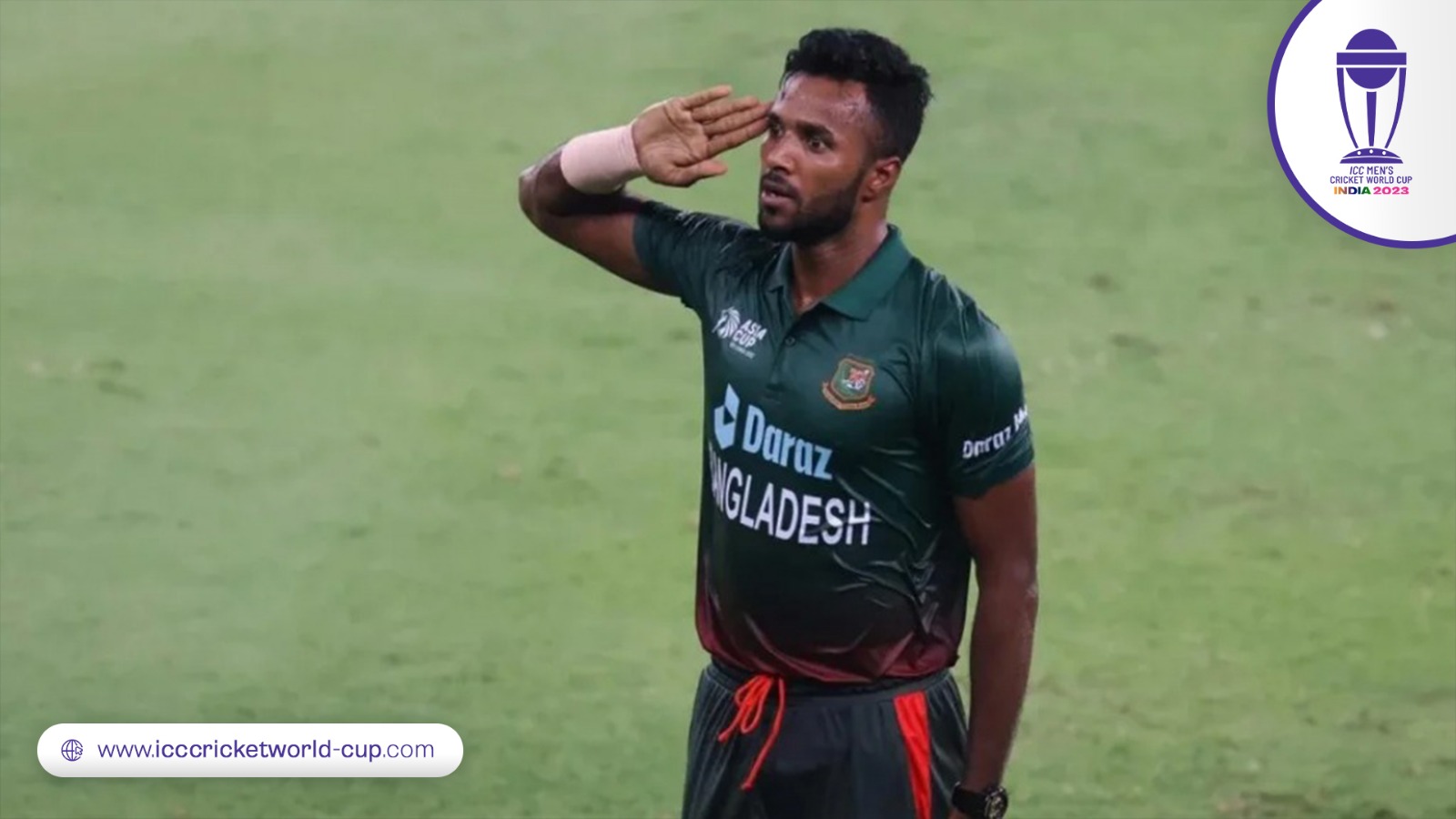 Ebadot Hossain with his iconic salute